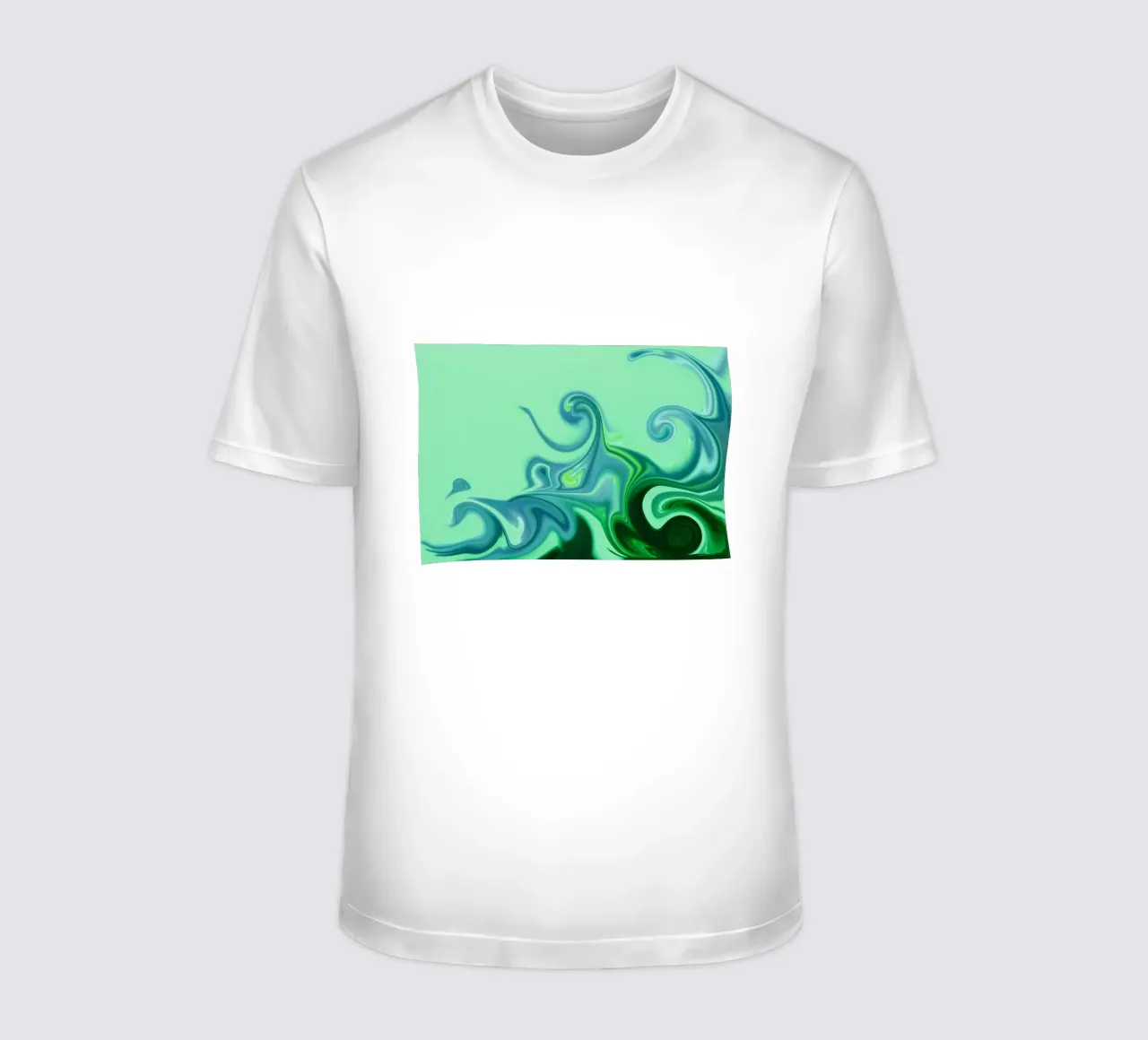 Abstraktes dynamisches Muster in blau und grün. T-Shirt von Something for you