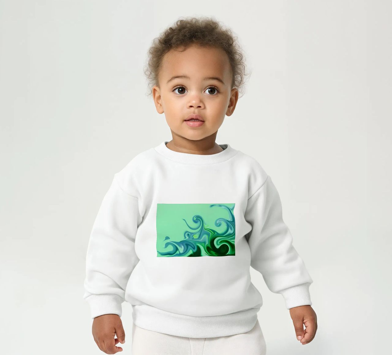 Modello dinamico astratto in blu e verde. felpa neonato da Something for you