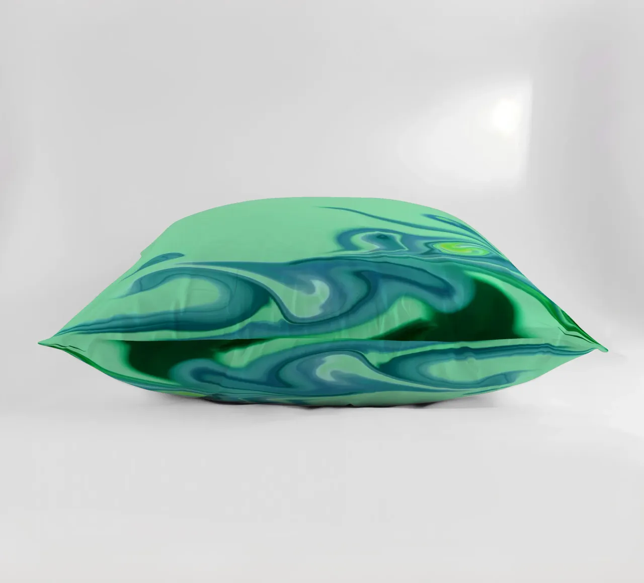 Abstract dynamic pattern in blue and green. decorative cushion by Something for you