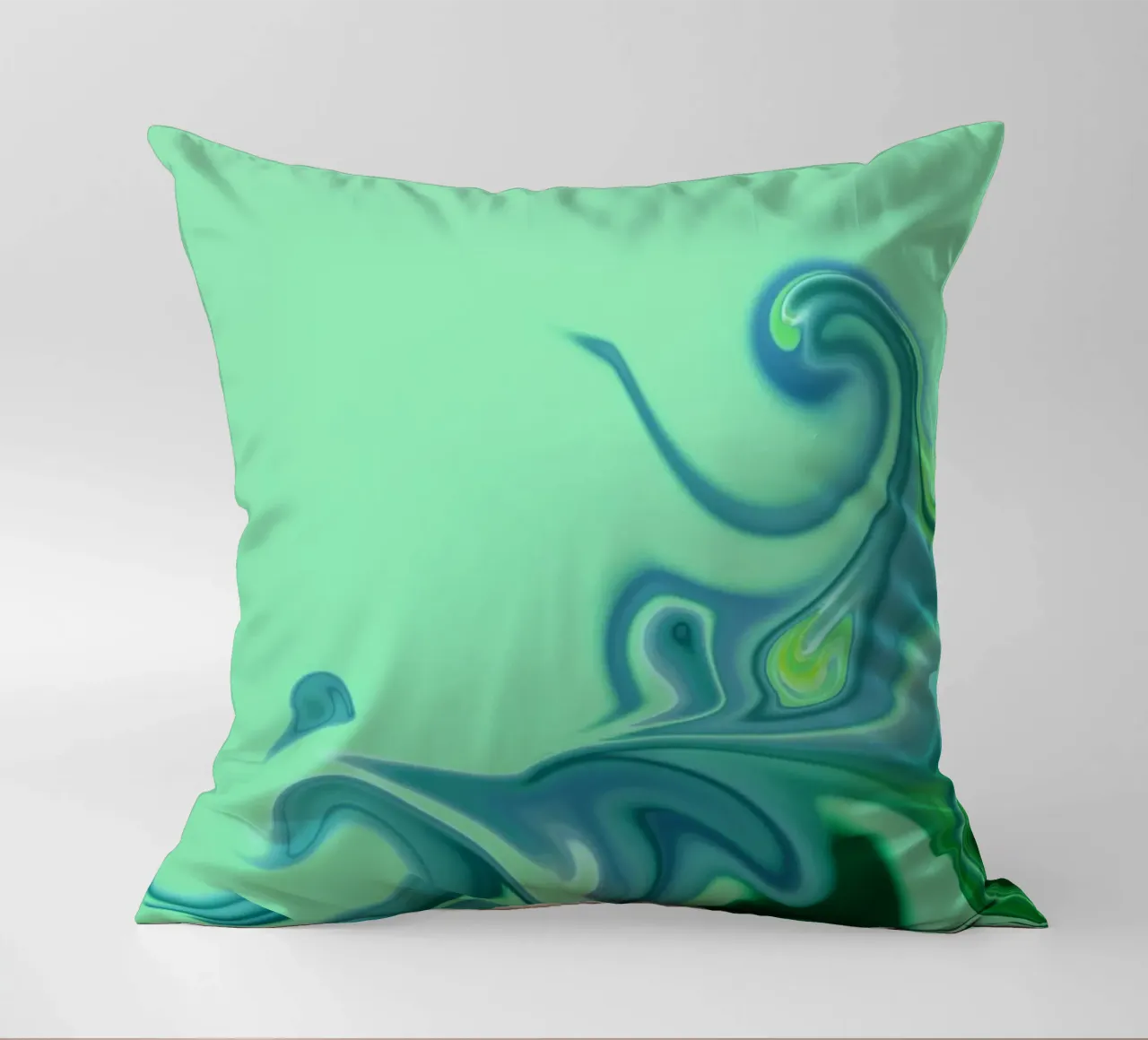 Abstract dynamic pattern in blue and green. decorative cushion by Something for you