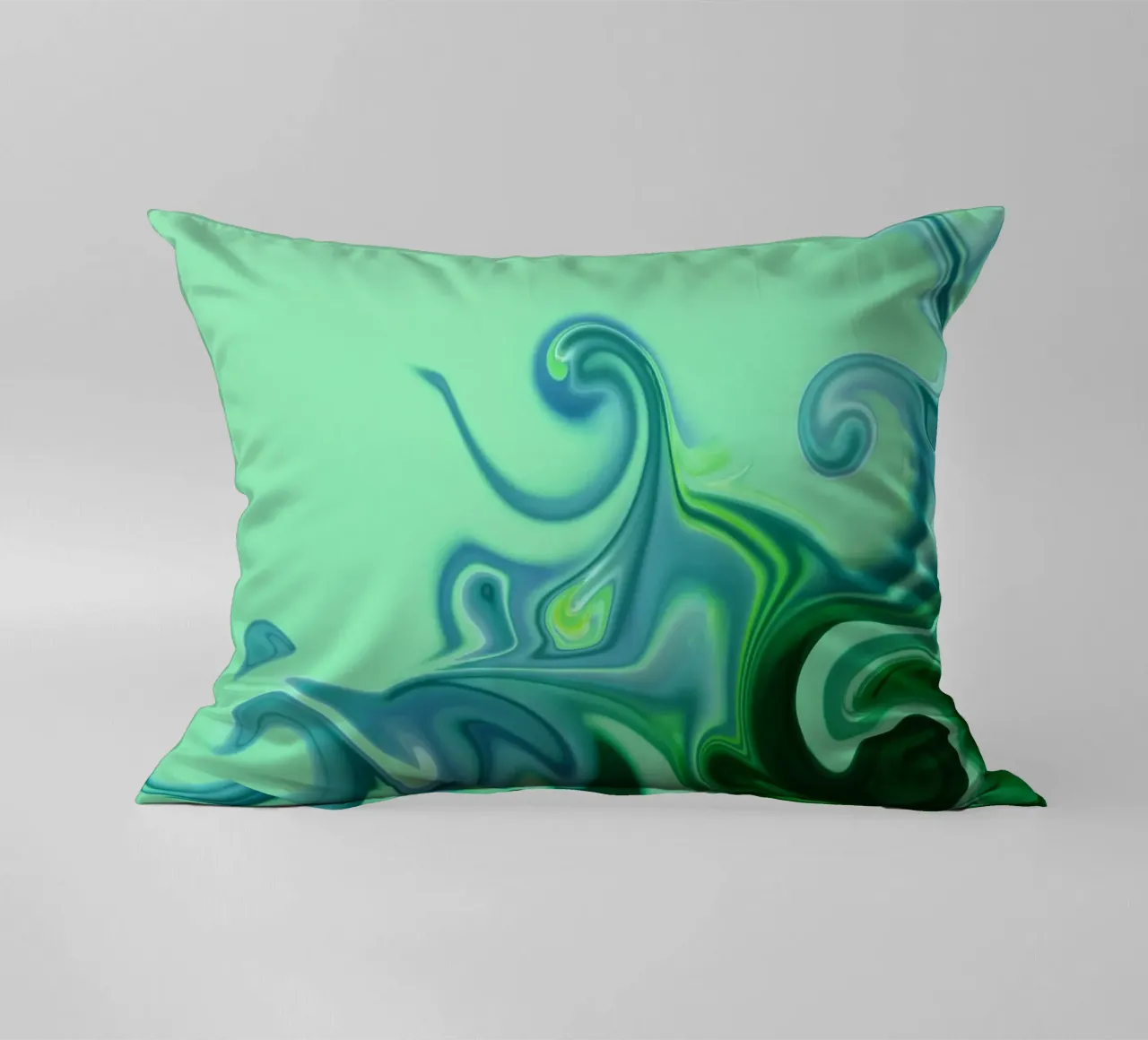 Abstract dynamic pattern in blue and green. decorative cushion by Something for you