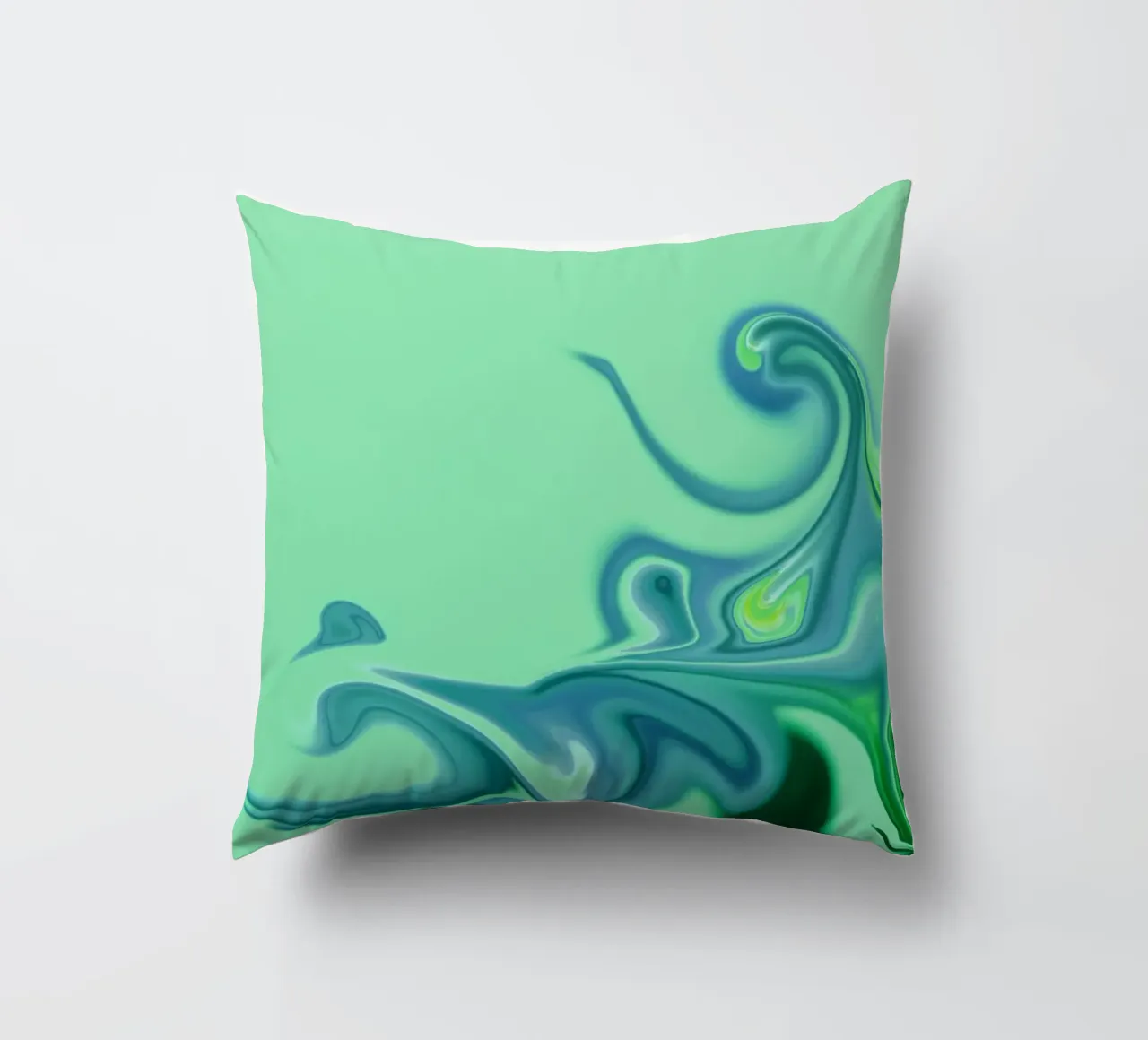 Abstract dynamic pattern in blue and green. decorative cushion by Something for you