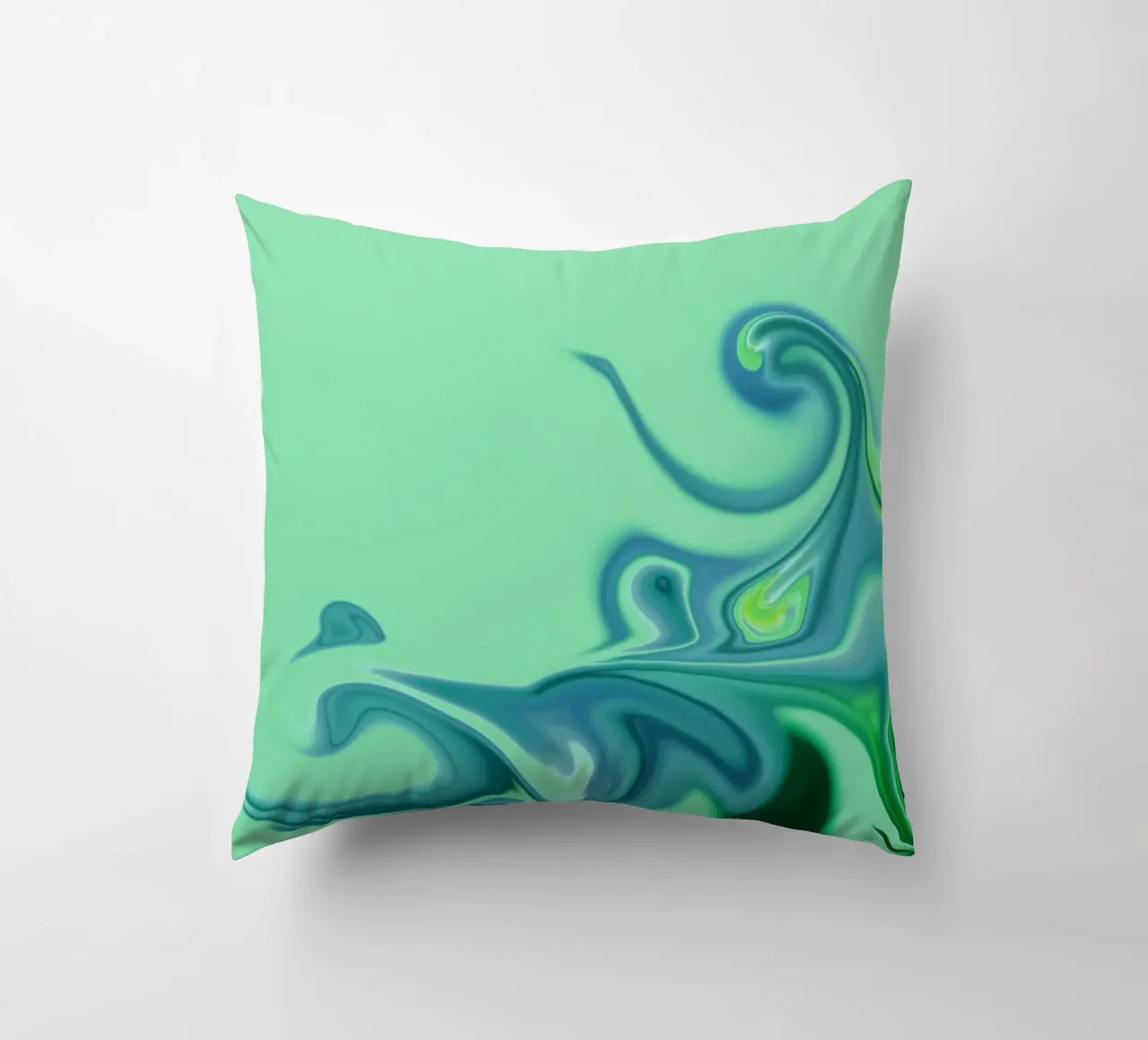 Abstract dynamic pattern in blue and green. decorative cushion by Something for you