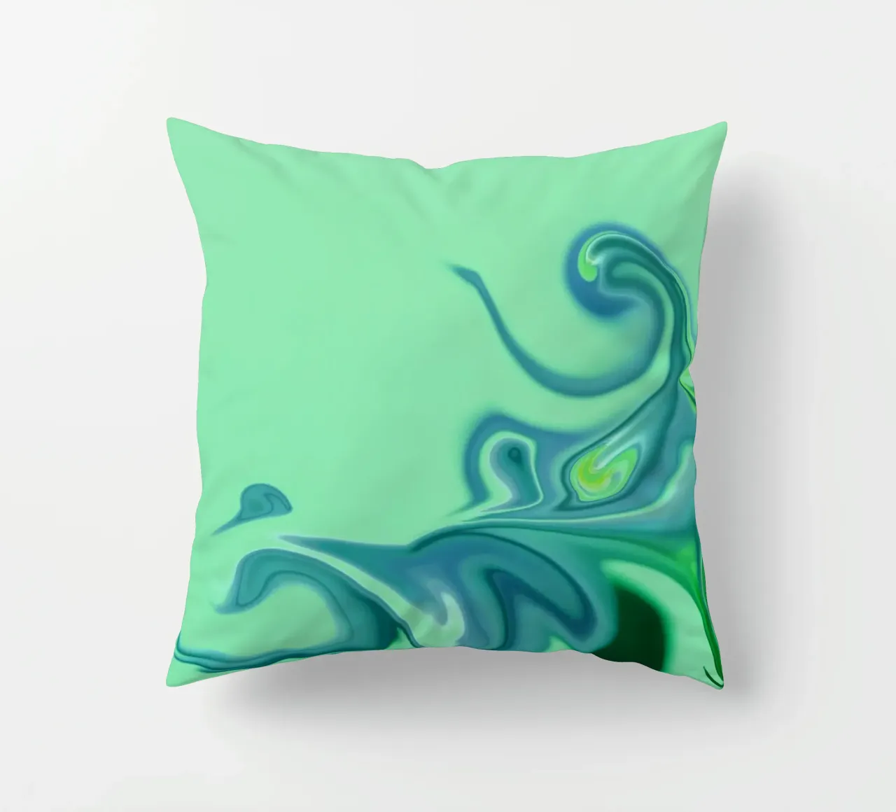 Abstract dynamic pattern in blue and green. decorative cushion by Something for you