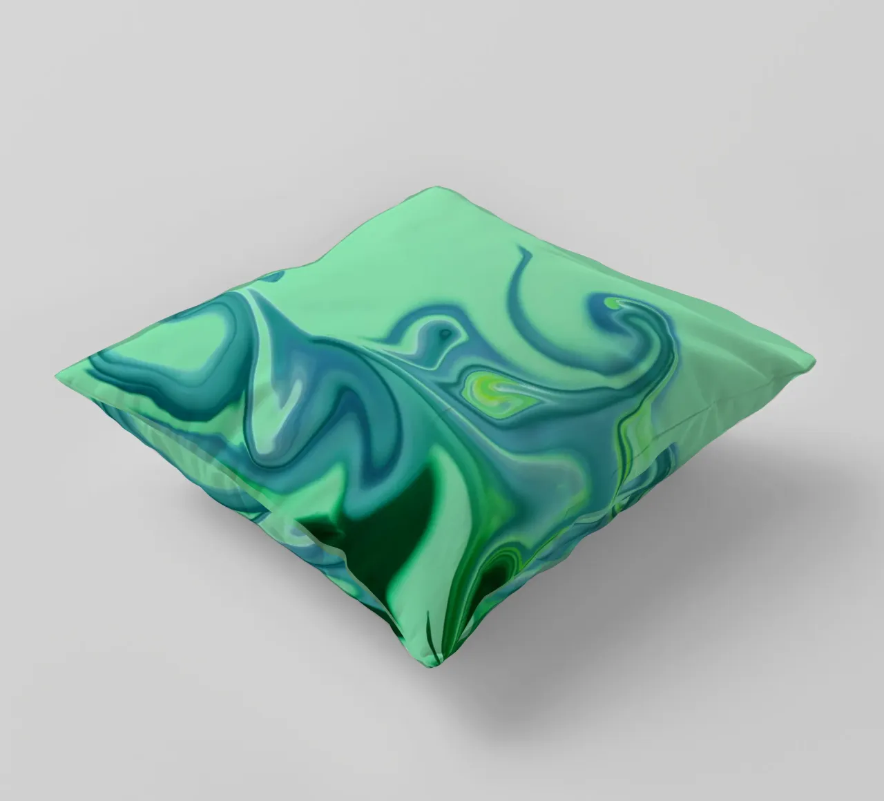 Abstract dynamic pattern in blue and green. decorative cushion by Something for you