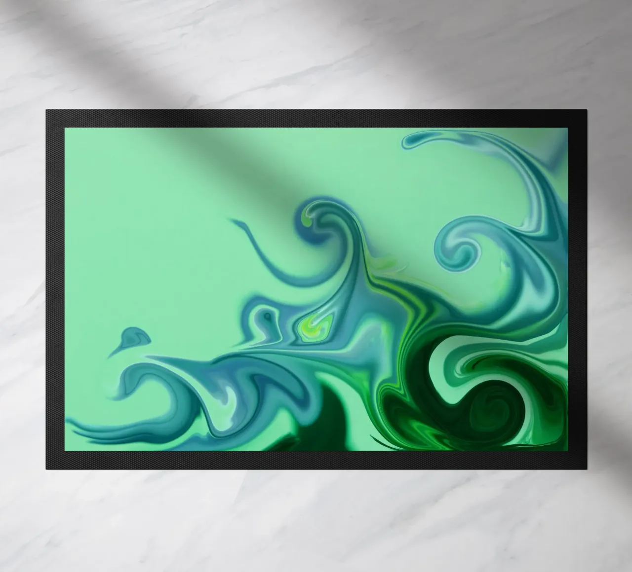 Modello dinamico astratto in blu e verde. zerbino da Something for you