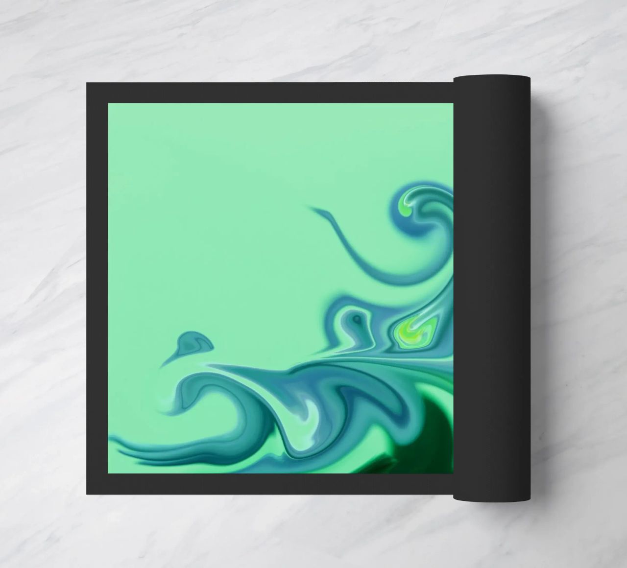 Abstract dynamic pattern in blue and green. doormat by Something for you