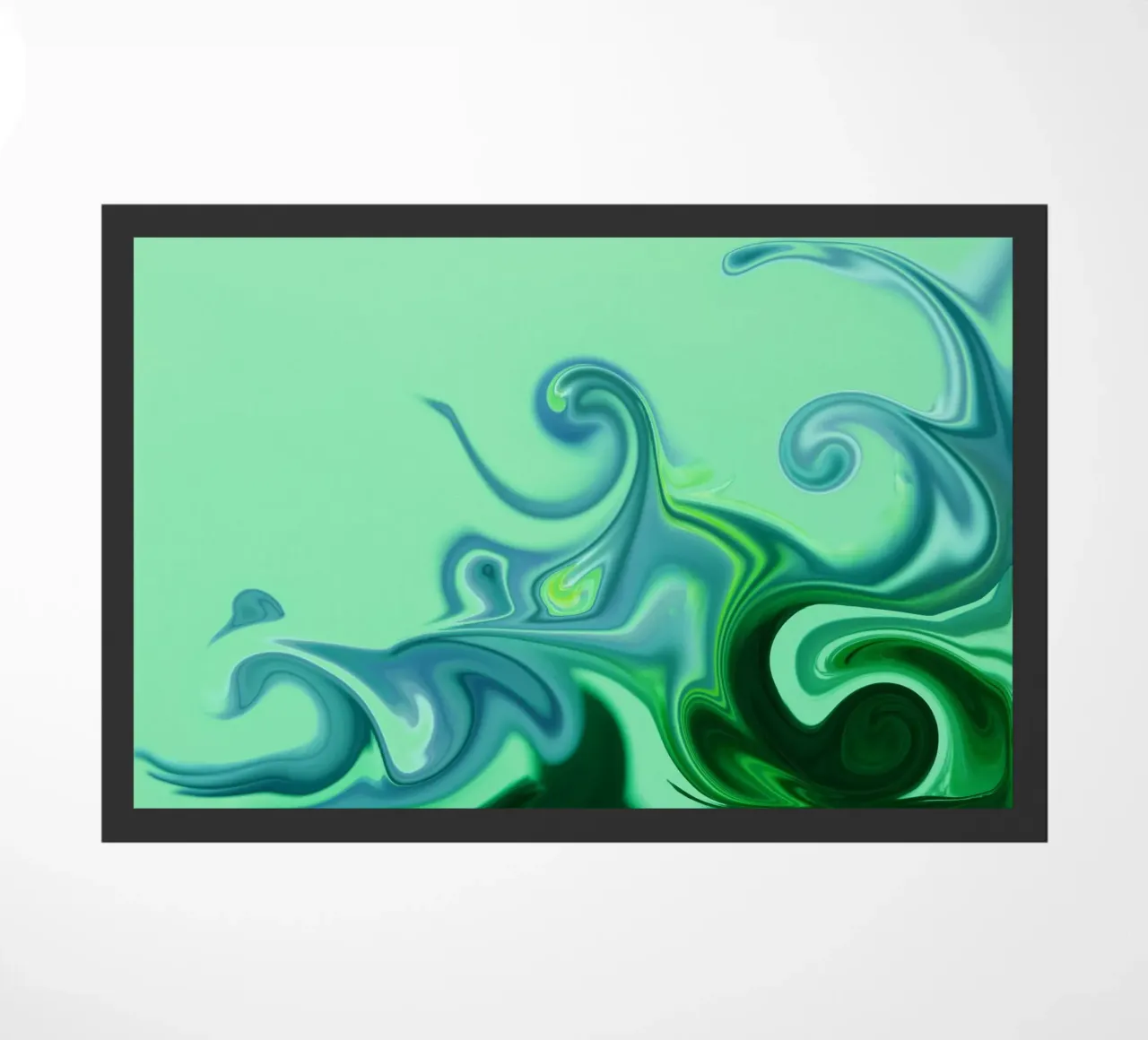 Motif dynamique abstrait en bleu et vert. paillasson de Something for you