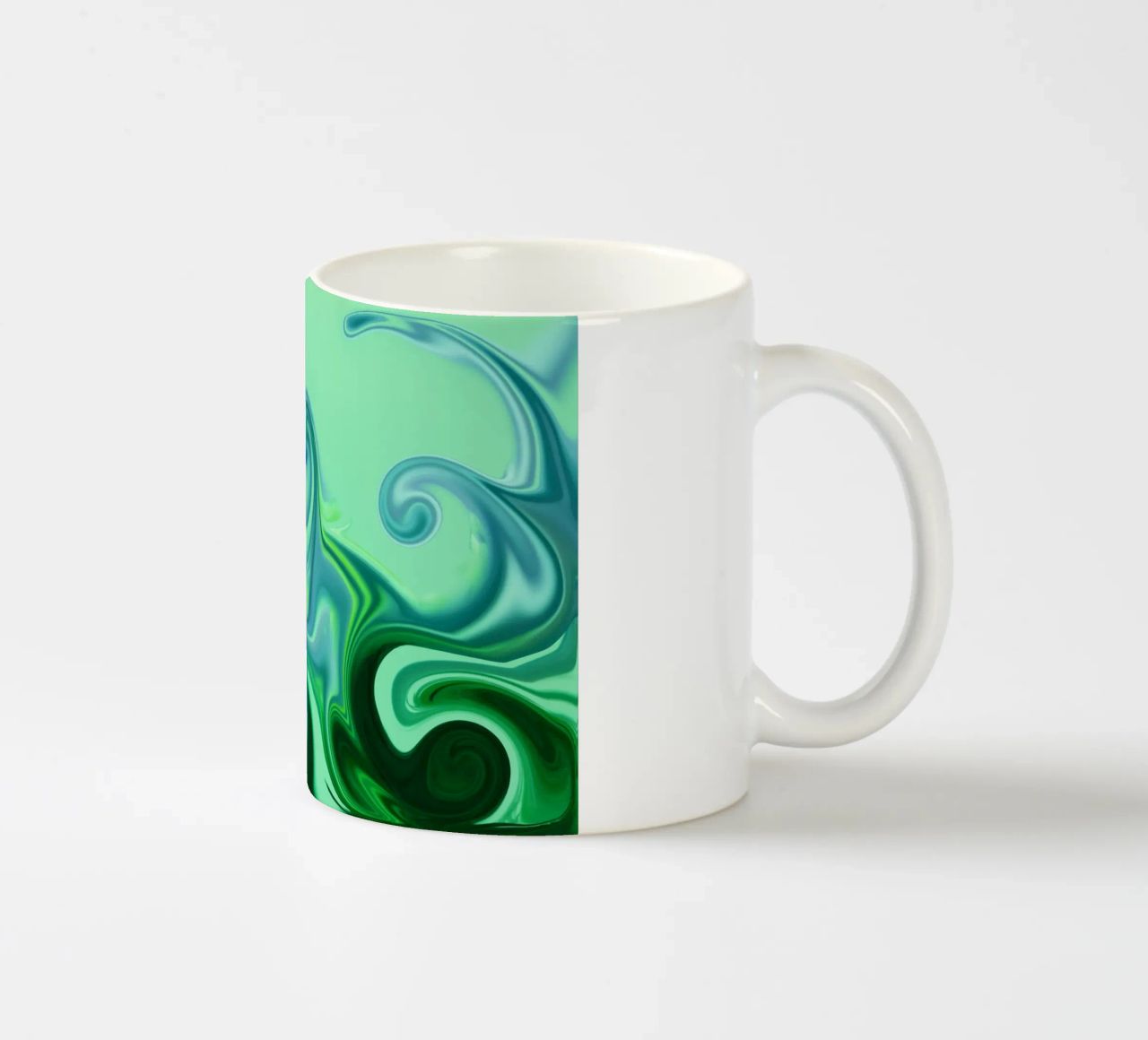 Modello dinamico astratto in blu e verde. tazza in ceramica da Something for you