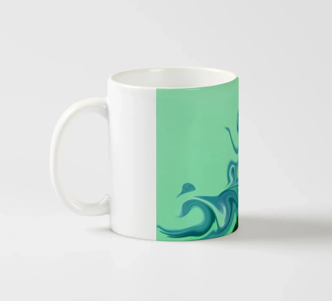 Abstract dynamic pattern in blue and green. ceramic mug by Something for you