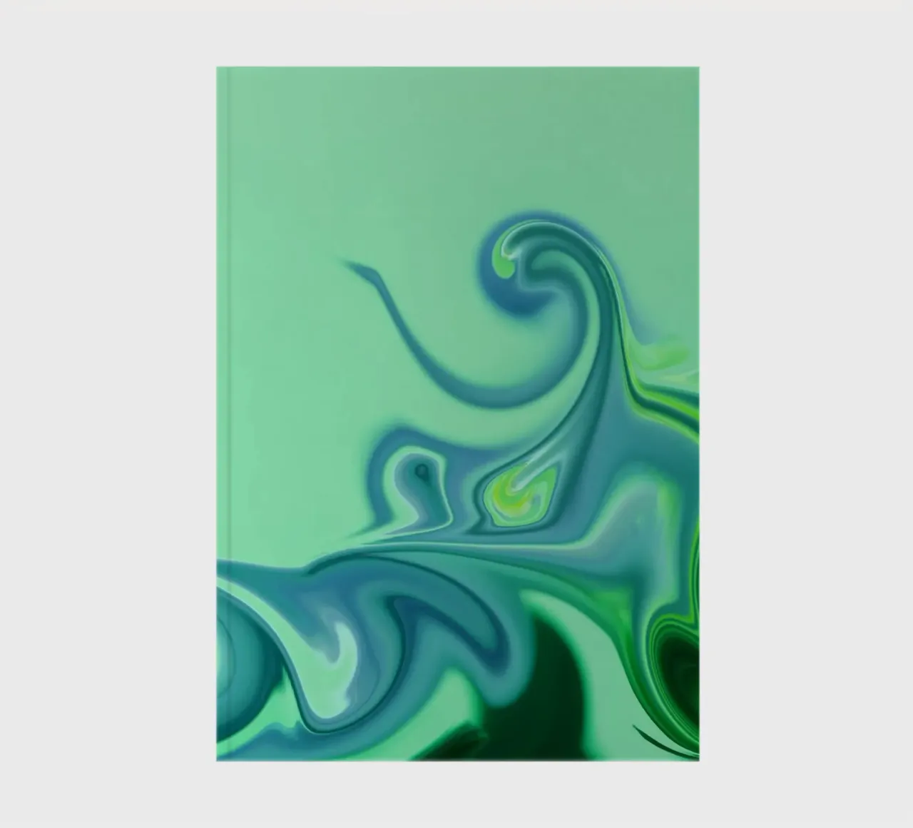 Motif dynamique abstrait en bleu et vert. carnet de notes de Something for you