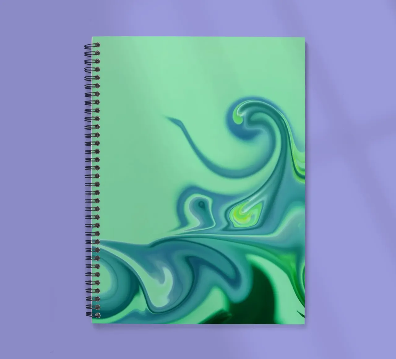 Abstract dynamic pattern in blue and green. spiral notebook by Something for you