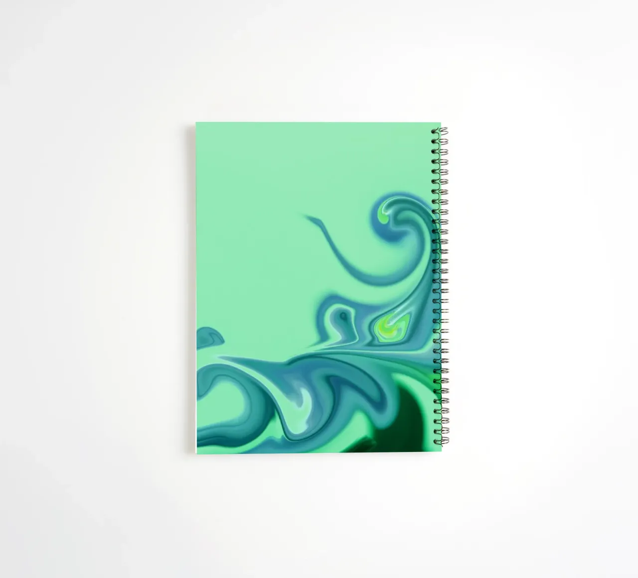 Abstract dynamic pattern in blue and green. spiral notebook by Something for you