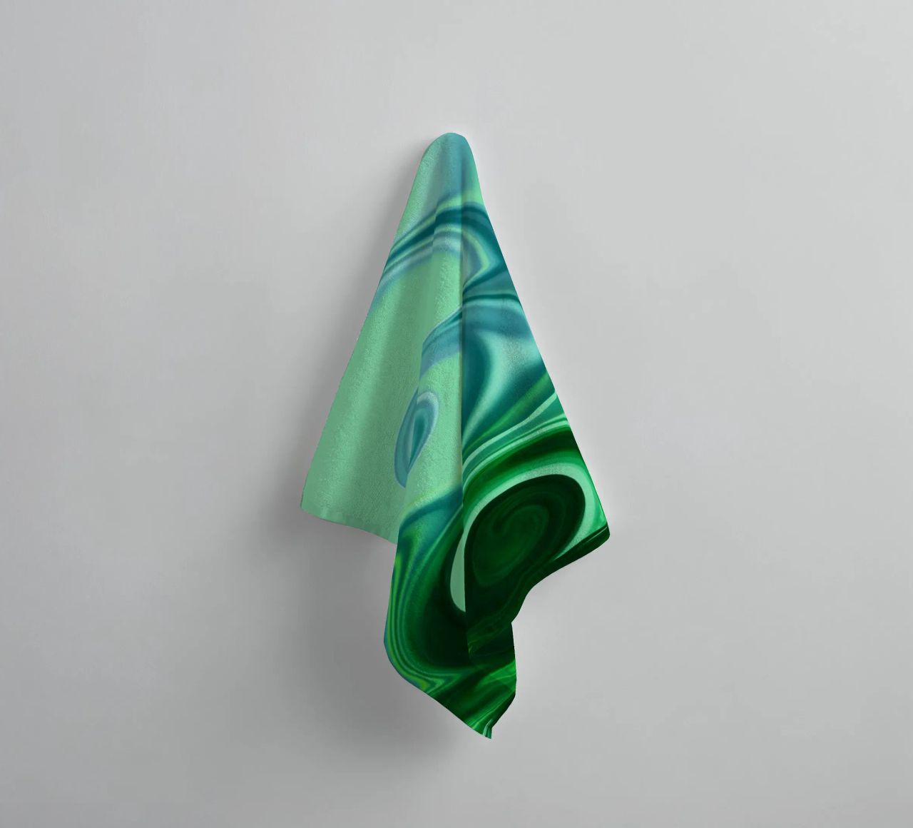 Abstract dynamic pattern in blue and green. towel by Something for you