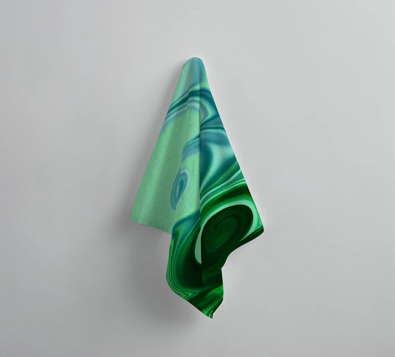 Abstract dynamic pattern in blue and green. towel by Something for you