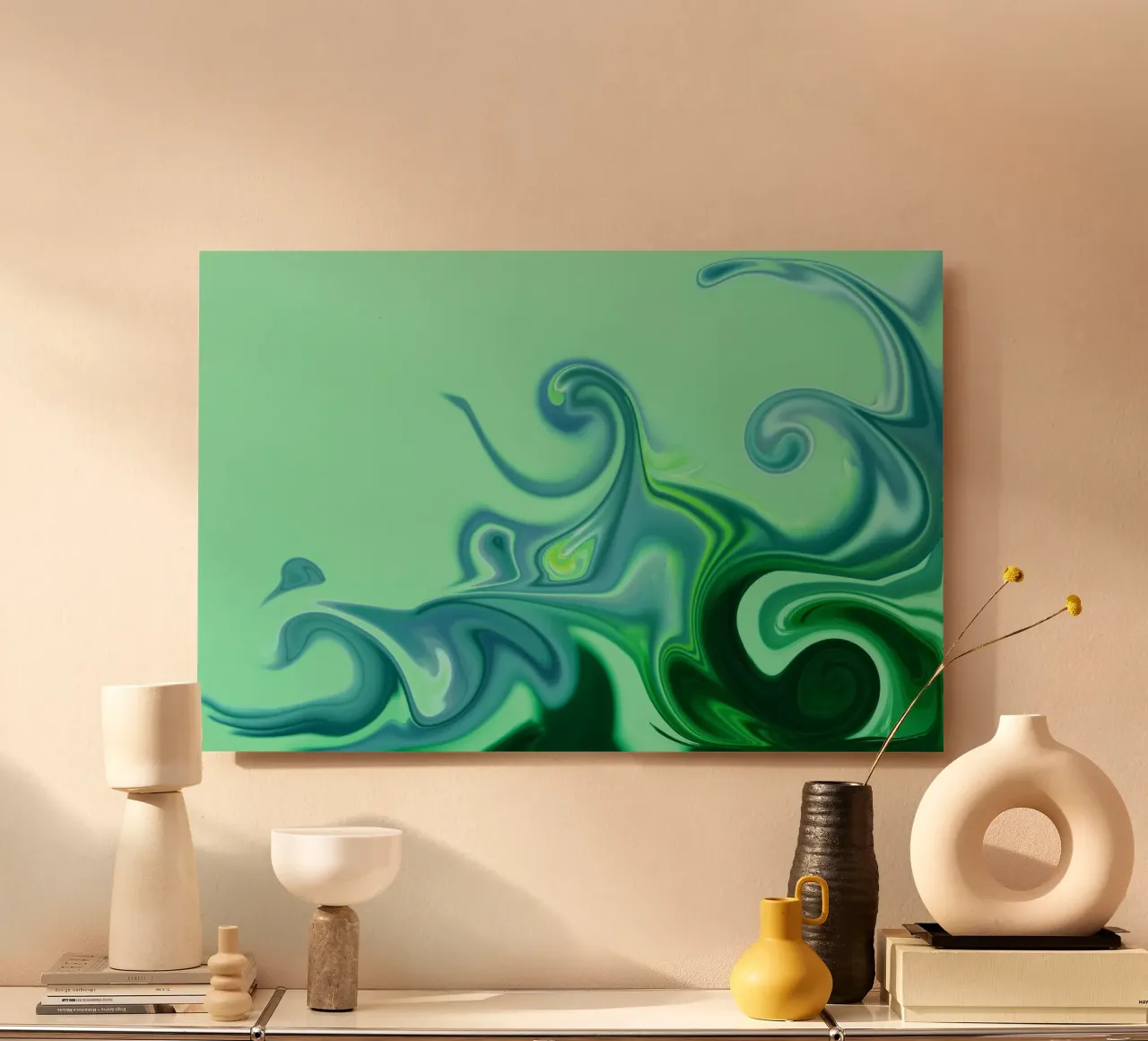 Abstract dynamic pattern in blue and green. alu-dibond by Something for you