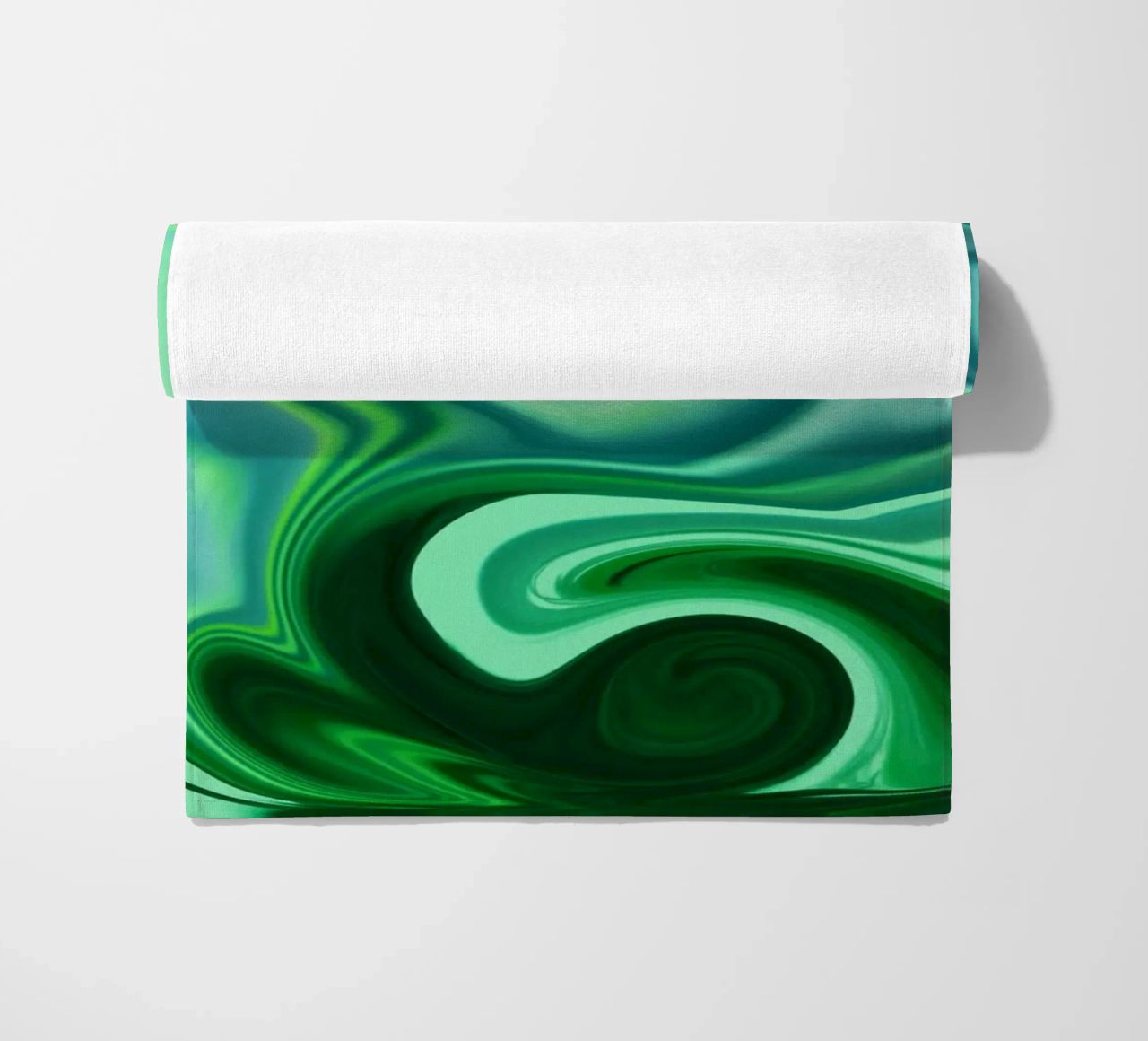 Abstract dynamic pattern in blue and green. beach towel by Something for you