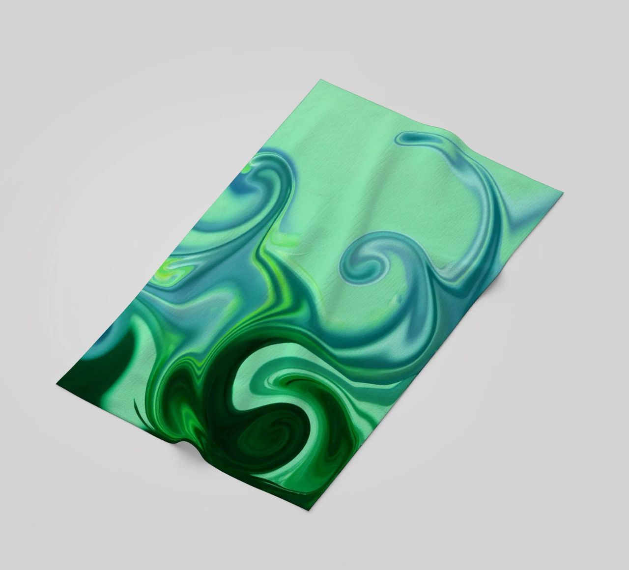 Abstract dynamic pattern in blue and green. beach towel by Something for you