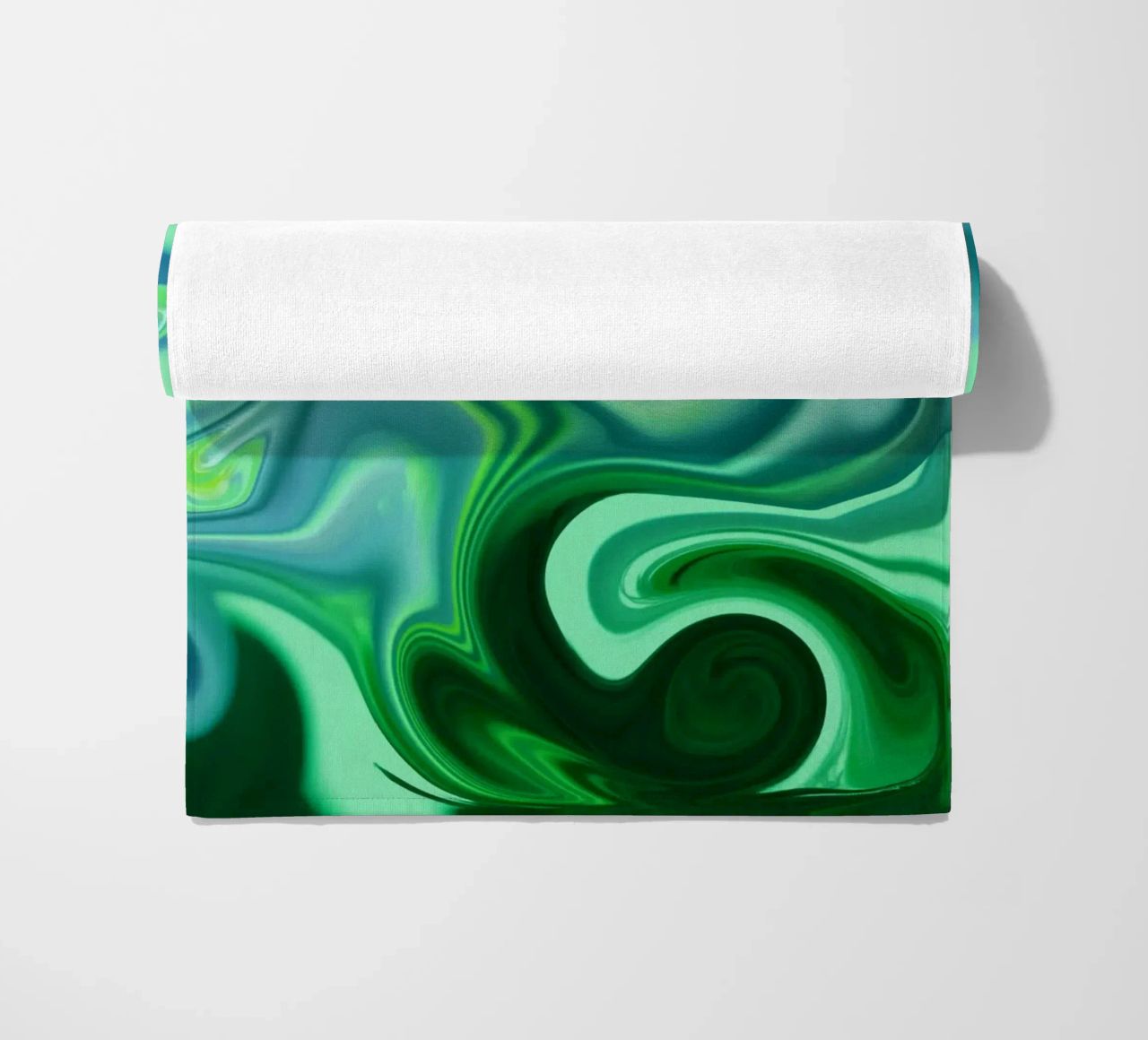 Abstract dynamic pattern in blue and green. beach towel by Something for you