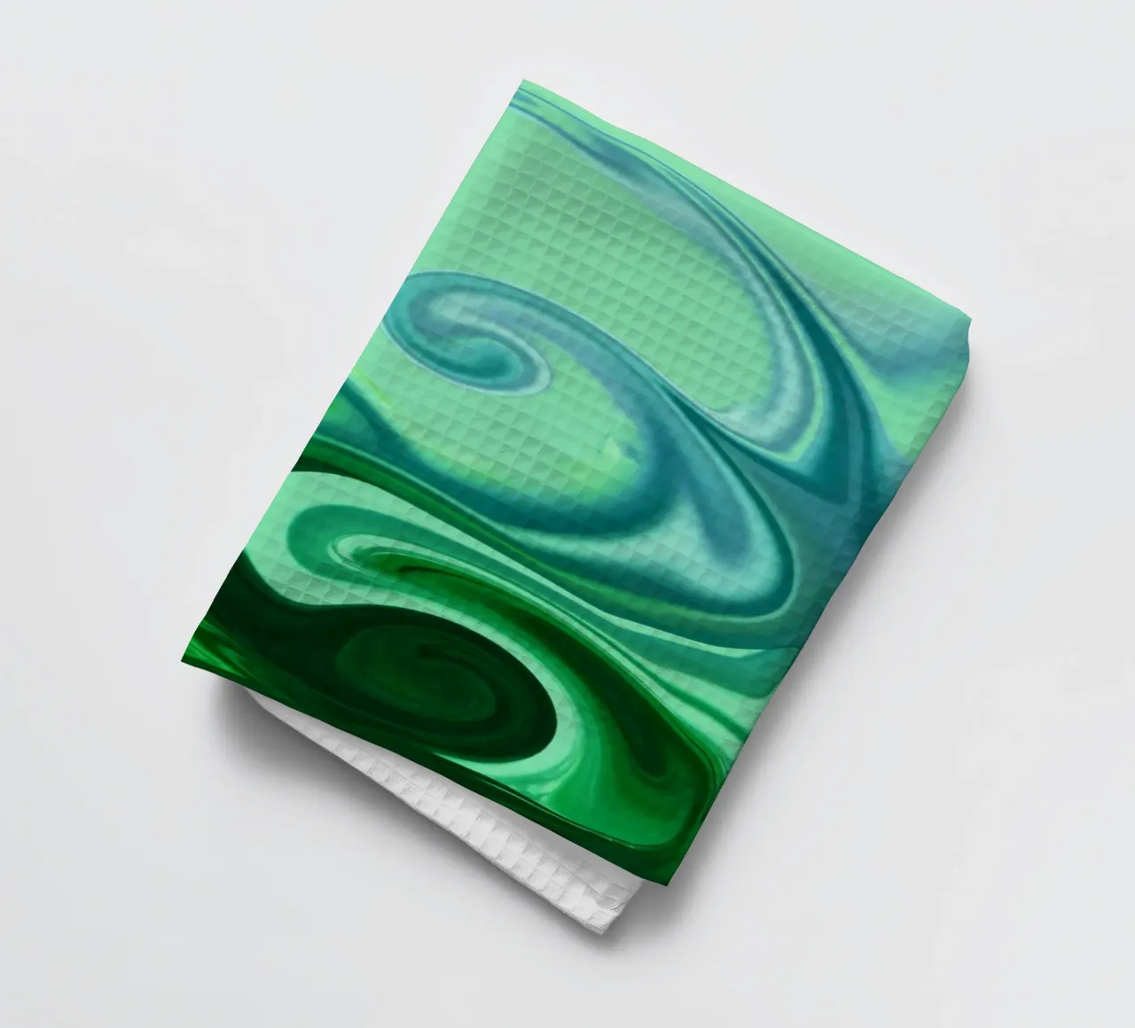 Motif dynamique abstrait en bleu et vert. torchon de Something for you