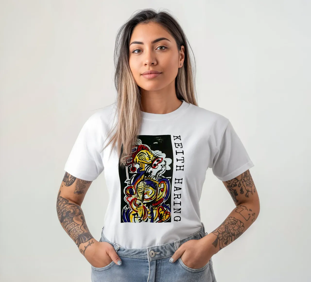 Keith Haring arte 13 t-shirt da domherrick1