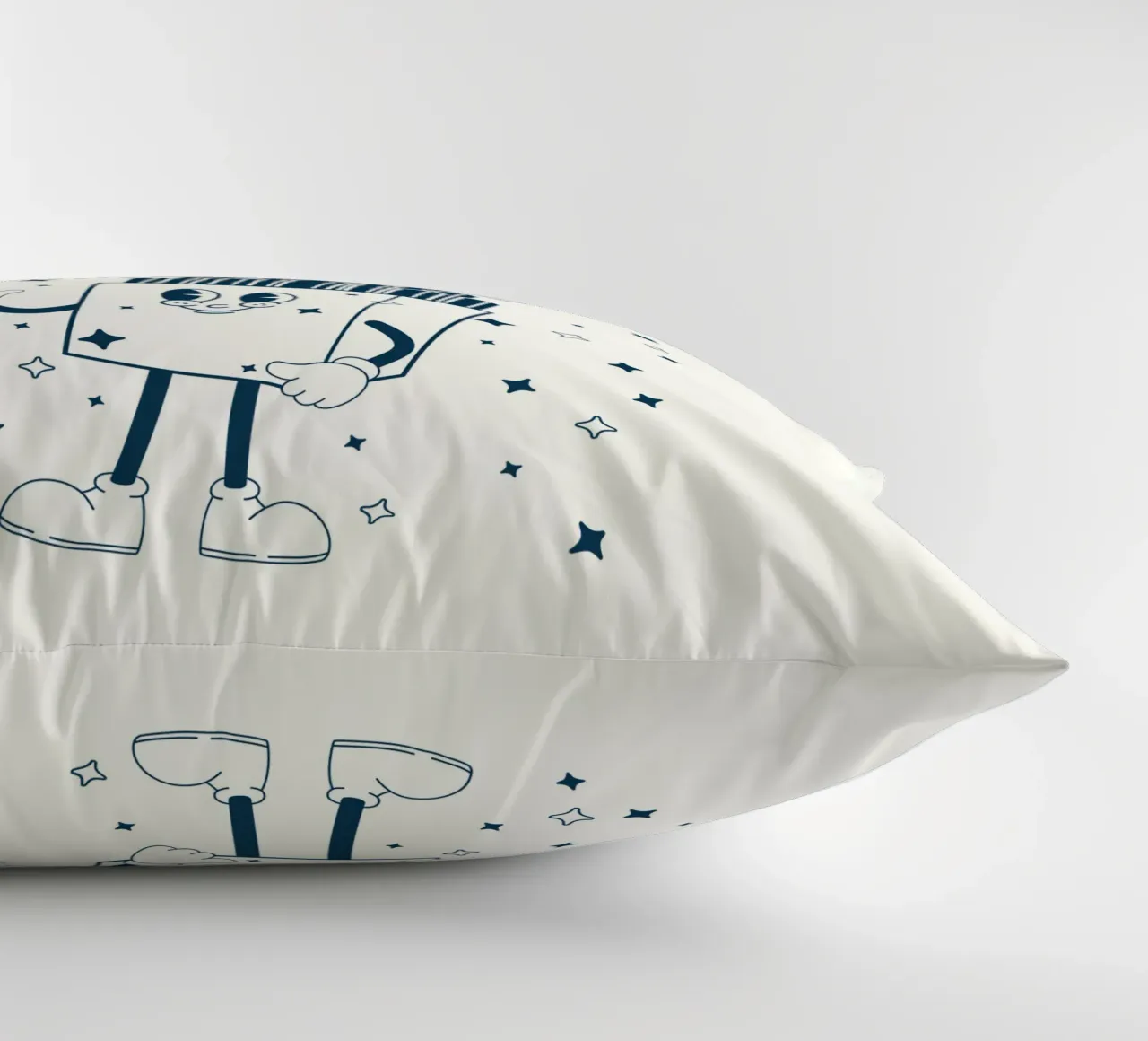 Patatine fritte retrò Personaggio Fry Me To The Moon And Back Blu Bianco cuscino da Studio Frances M