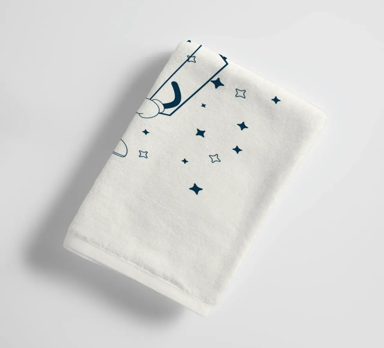 Retro Fries Character Fry Me To The Moon And Back Azul Blanco toalla de baño de Studio Frances M
