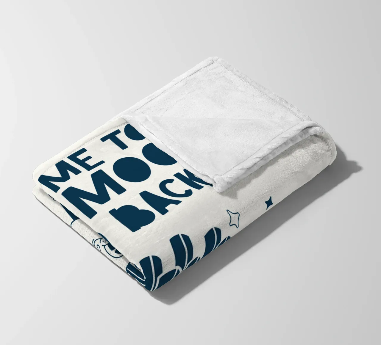 Patatine fritte retrò Personaggio Fry Me To The Moon And Back Blu Bianco coperta in pile da Studio Frances M