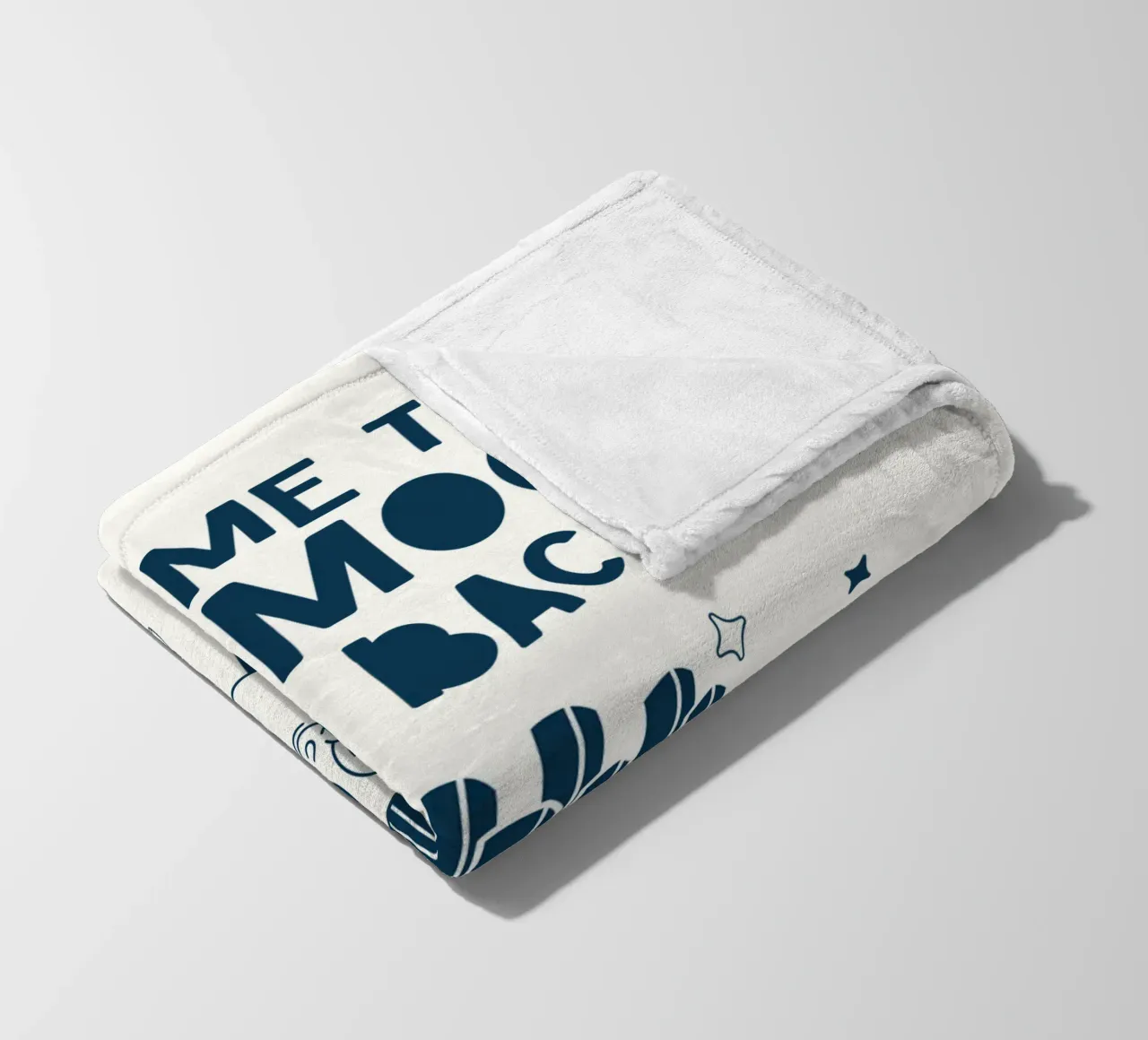 Patatine fritte retrò Personaggio Fry Me To The Moon And Back Blu Bianco coperta in pile da Studio Frances M