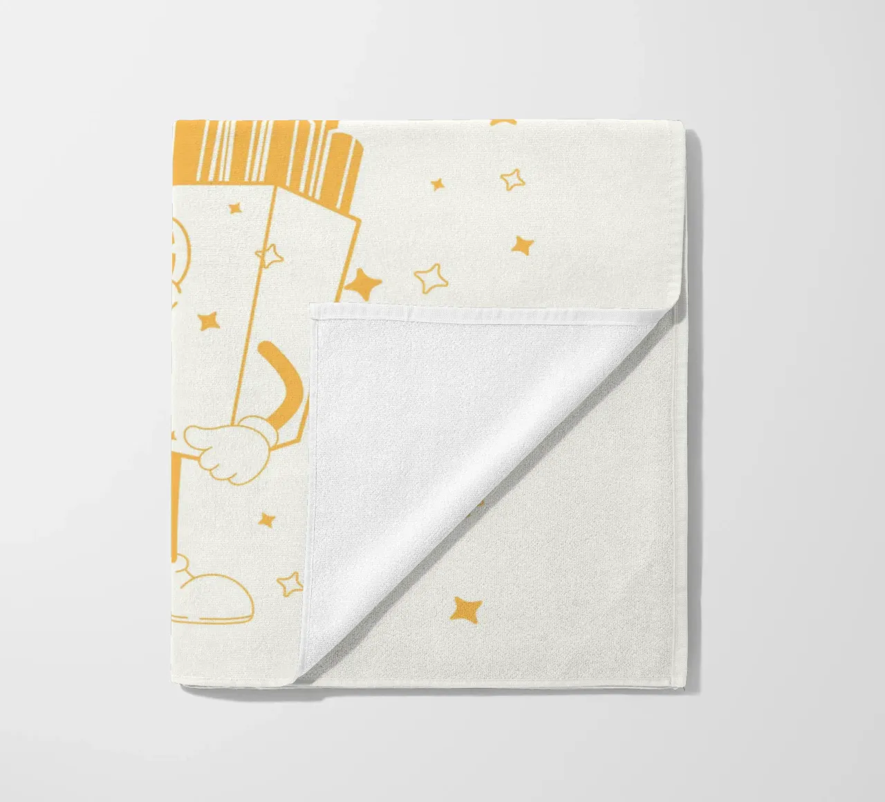 Retro Fries Character Fry Me To The Moon And Back Amarillo Blanco toalla de playa de Studio Frances M