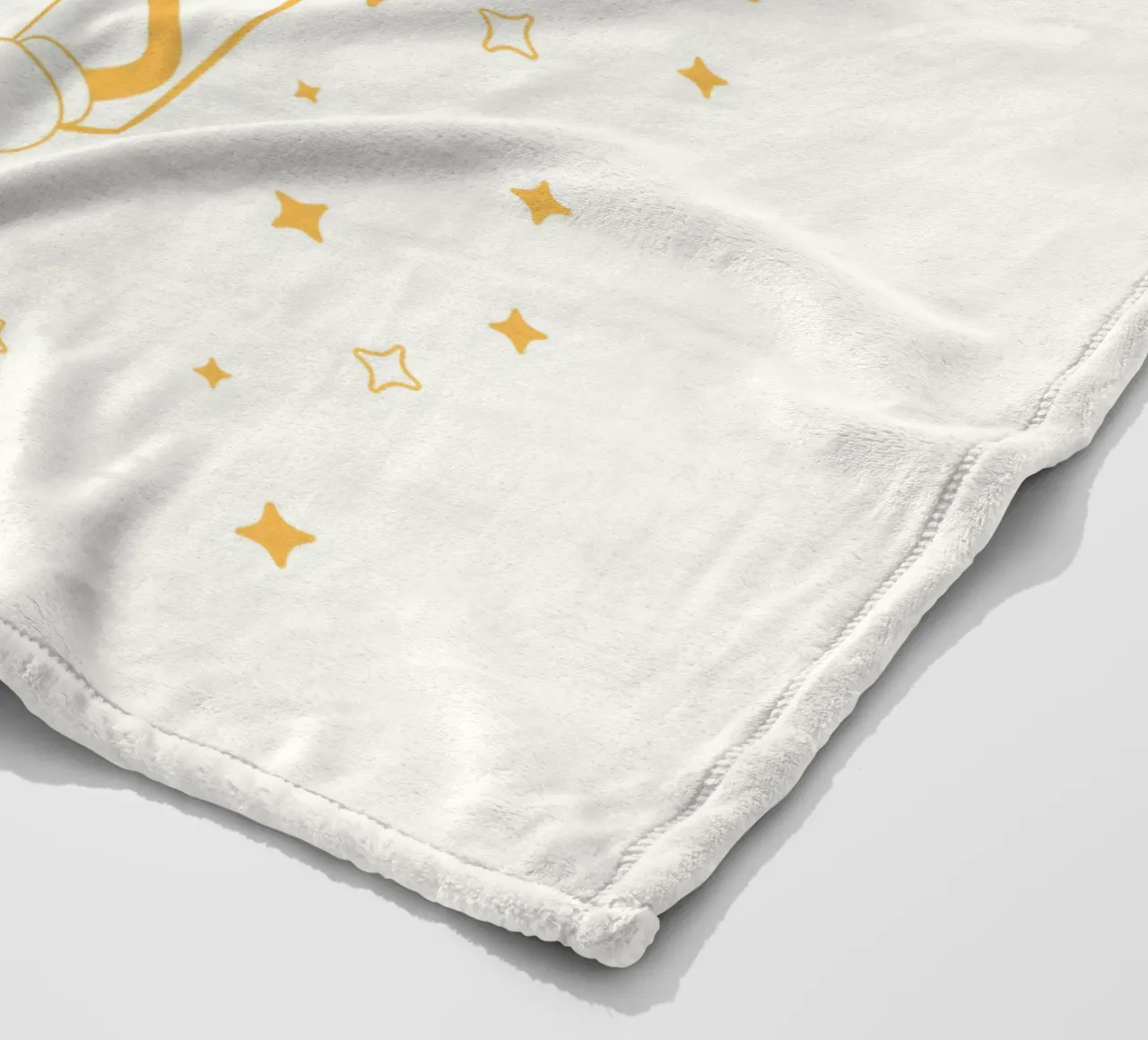 Retro Pommes Caractère Fry Me To The Moon And Back Jaune Blanc plaid polaire de Studio Frances M