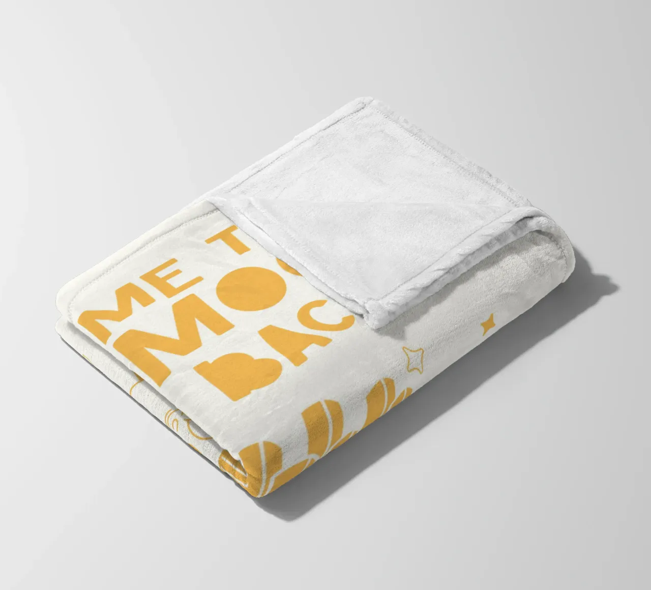 Retro Pommes Caractère Fry Me To The Moon And Back Jaune Blanc plaid polaire de Studio Frances M