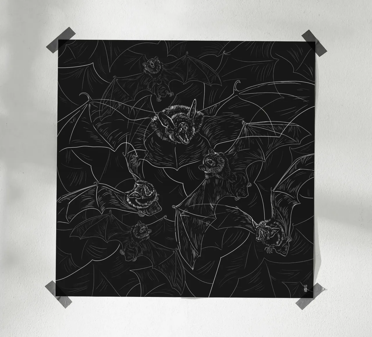 Bat Attack carta hahnemühle da 7115