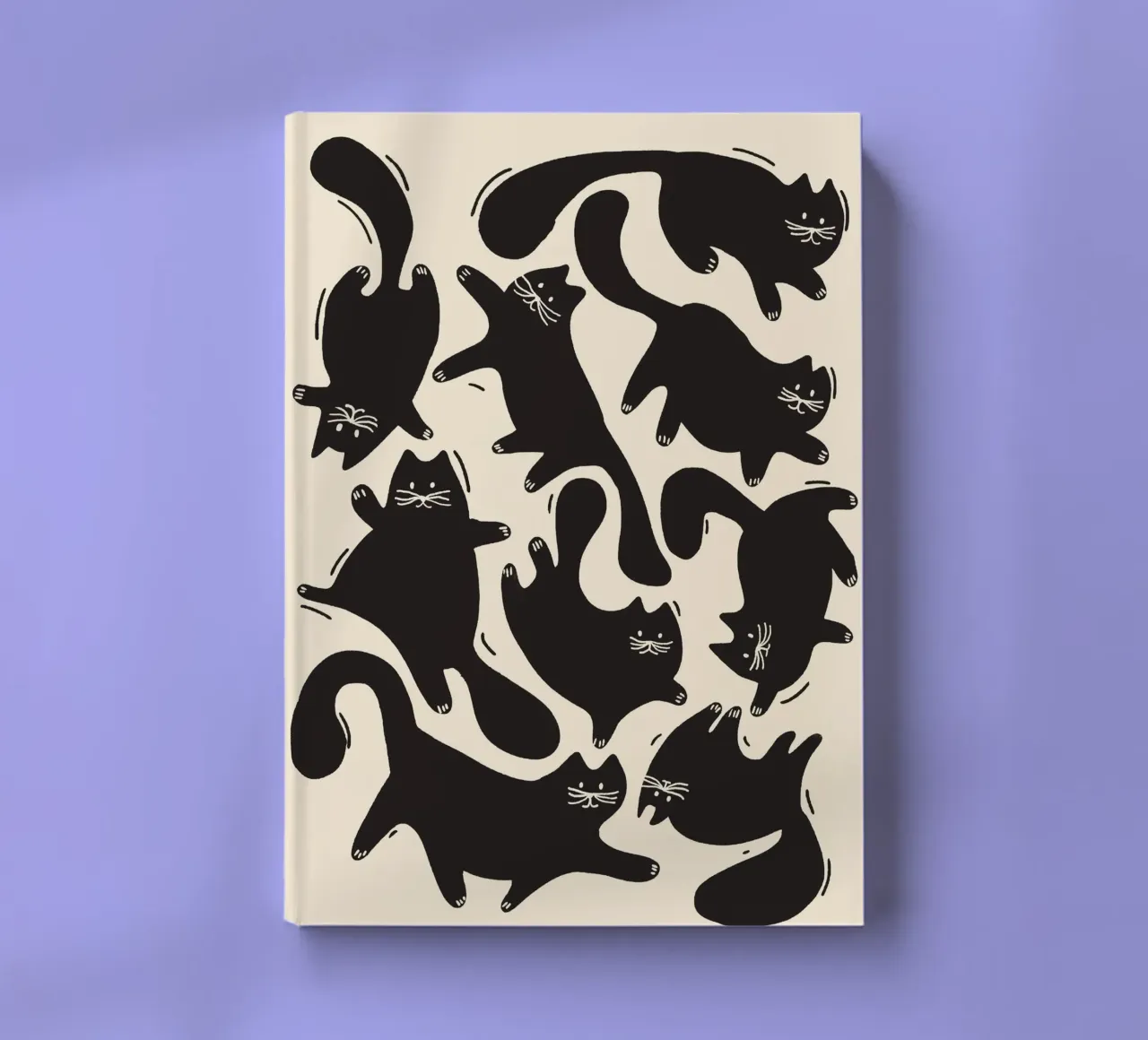 Playful Black Cats – Halloween Pattern Print notebook by showmemars