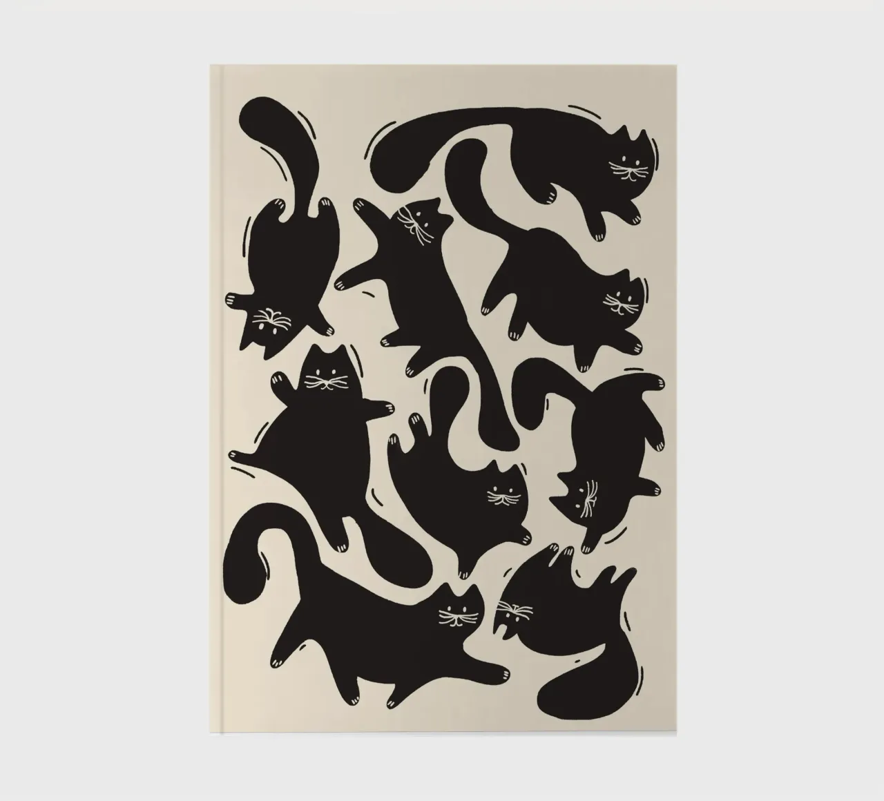 Gatti neri giocosi - Stampa del motivo di Halloween diario da showmemars