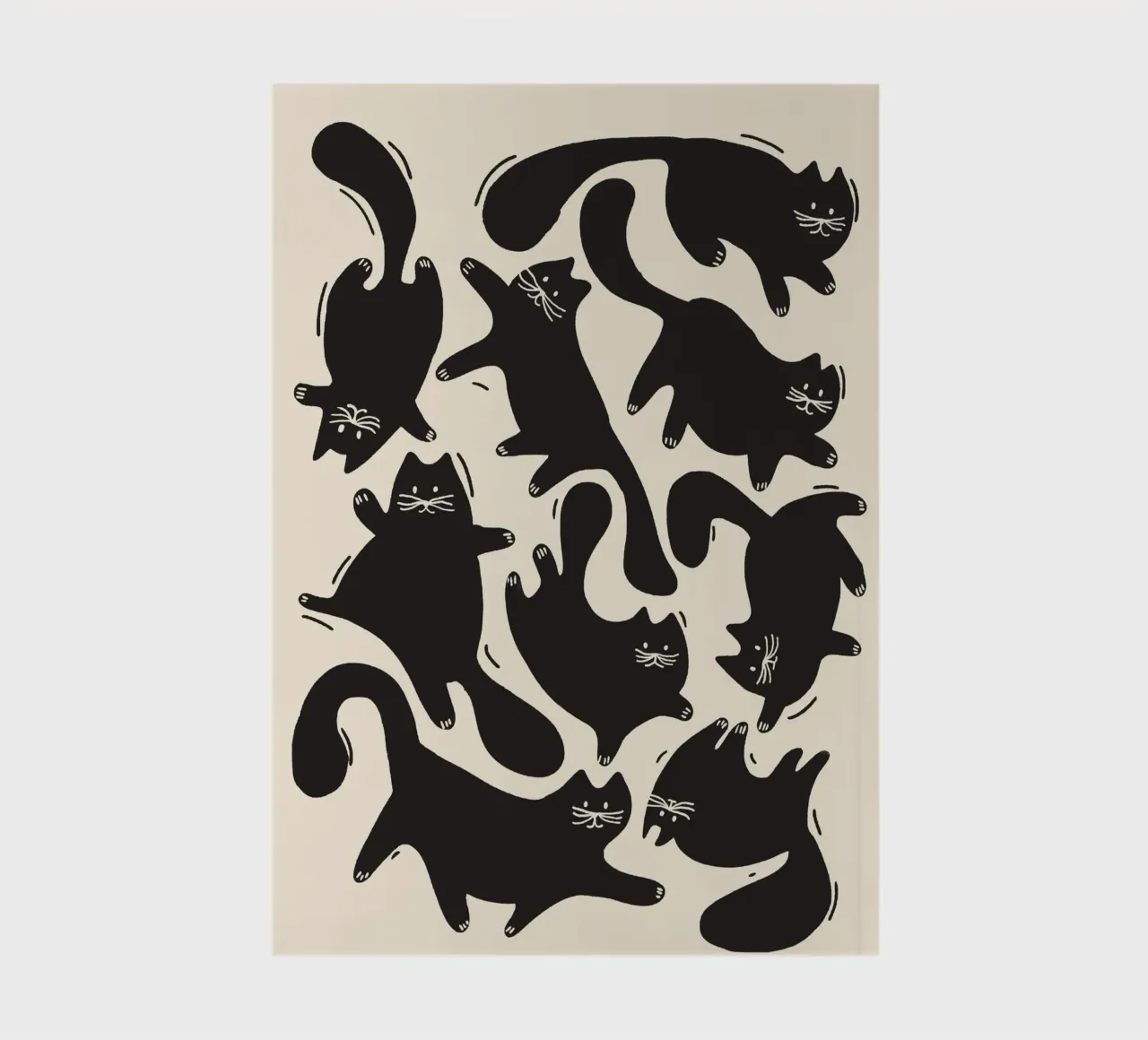 Gatti neri giocosi - Stampa del motivo di Halloween diario da showmemars