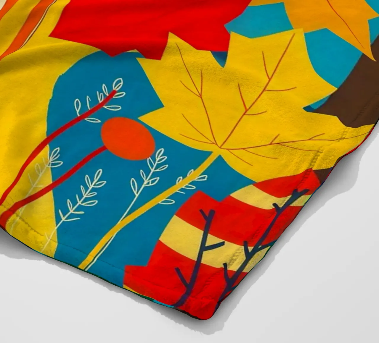 Donna che cammina in una foresta d'autunno coperta in pile da ARTOMATIC