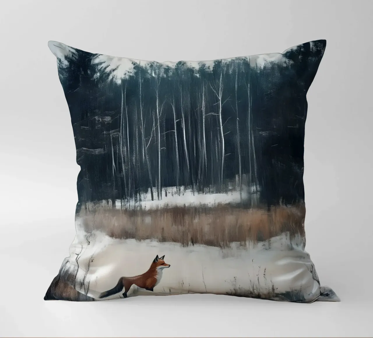 Volpe invernale nella foresta cuscino da Studio Vibe