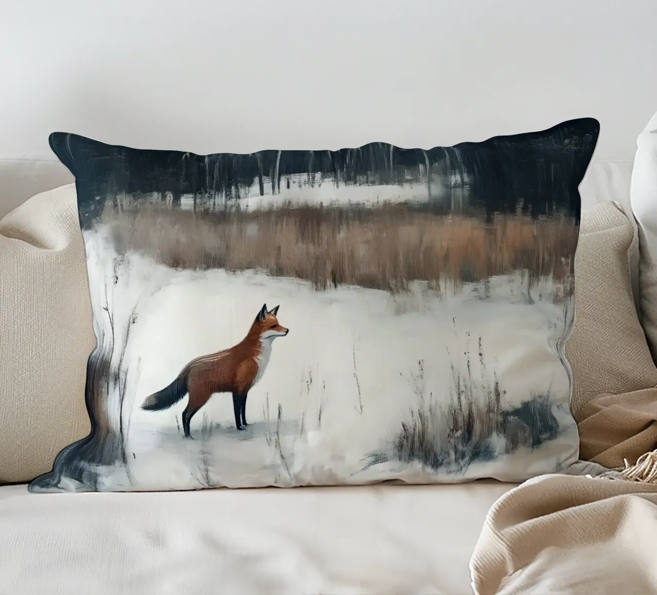 Volpe invernale nella foresta cuscino da Studio Vibe