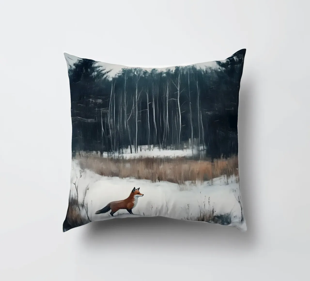 Volpe invernale nella foresta cuscino da Studio Vibe