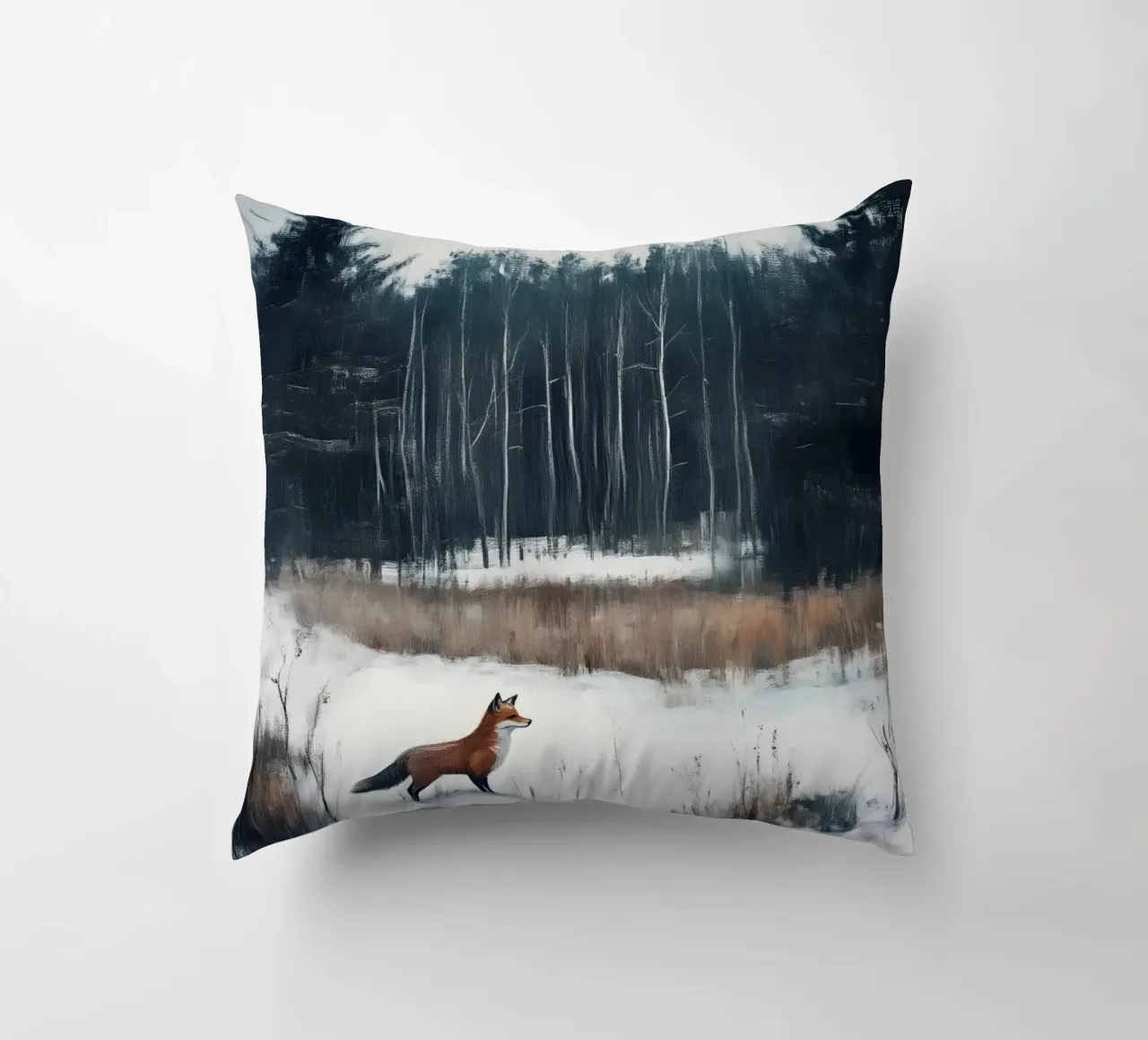 Volpe invernale nella foresta cuscino da Studio Vibe