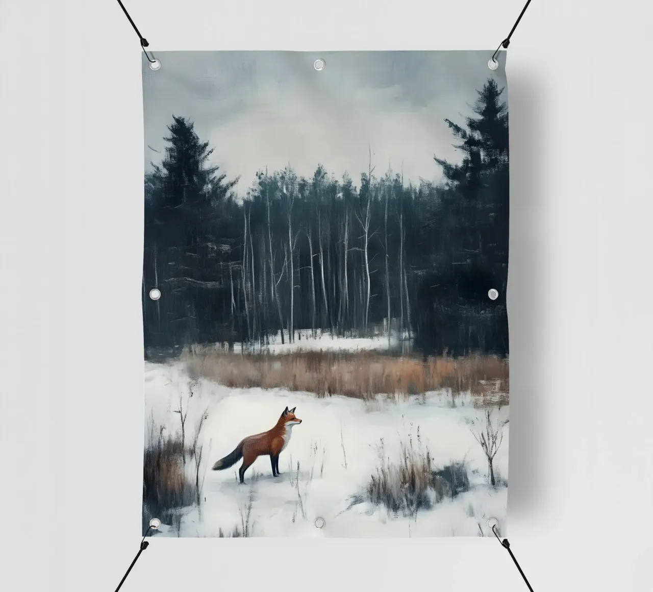 Volpe invernale nella foresta telo in pvc da Studio Vibe