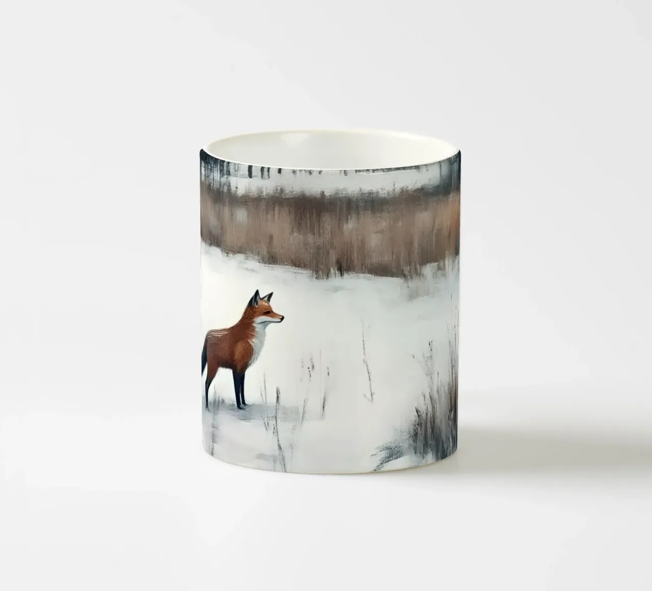 Volpe invernale nella foresta tazza in ceramica da Studio Vibe