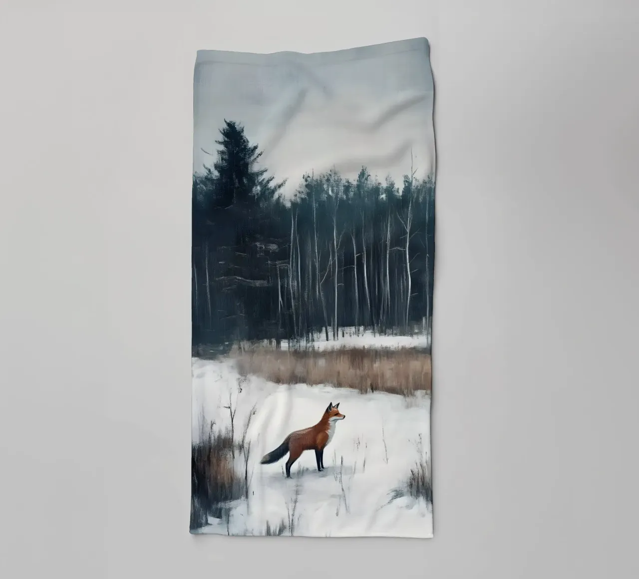 Volpe invernale nella foresta asciugamano da bagno da Studio Vibe