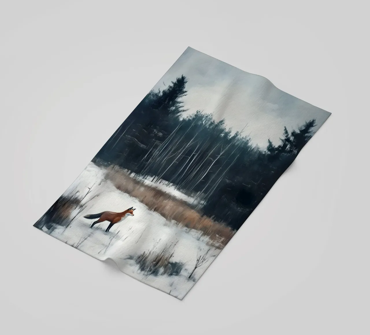 Volpe invernale nella foresta telo mare da Studio Vibe