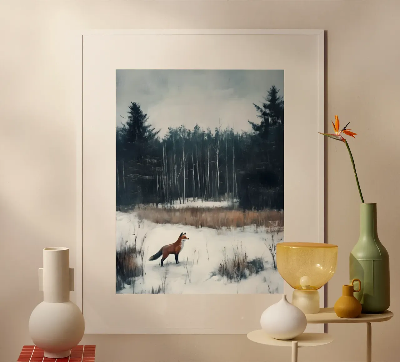 Volpe invernale nella foresta carta hahnemühle da Studio Vibe