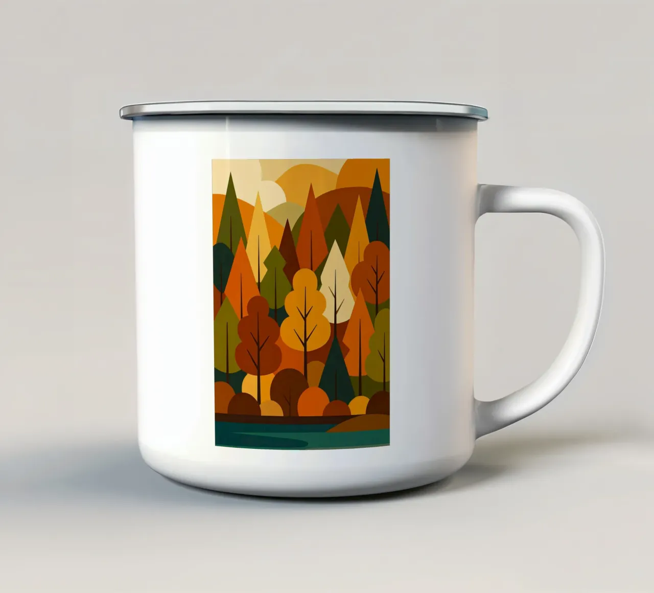 Foresta moderna del medio secolo tazza in smalto da ARTOMATIC