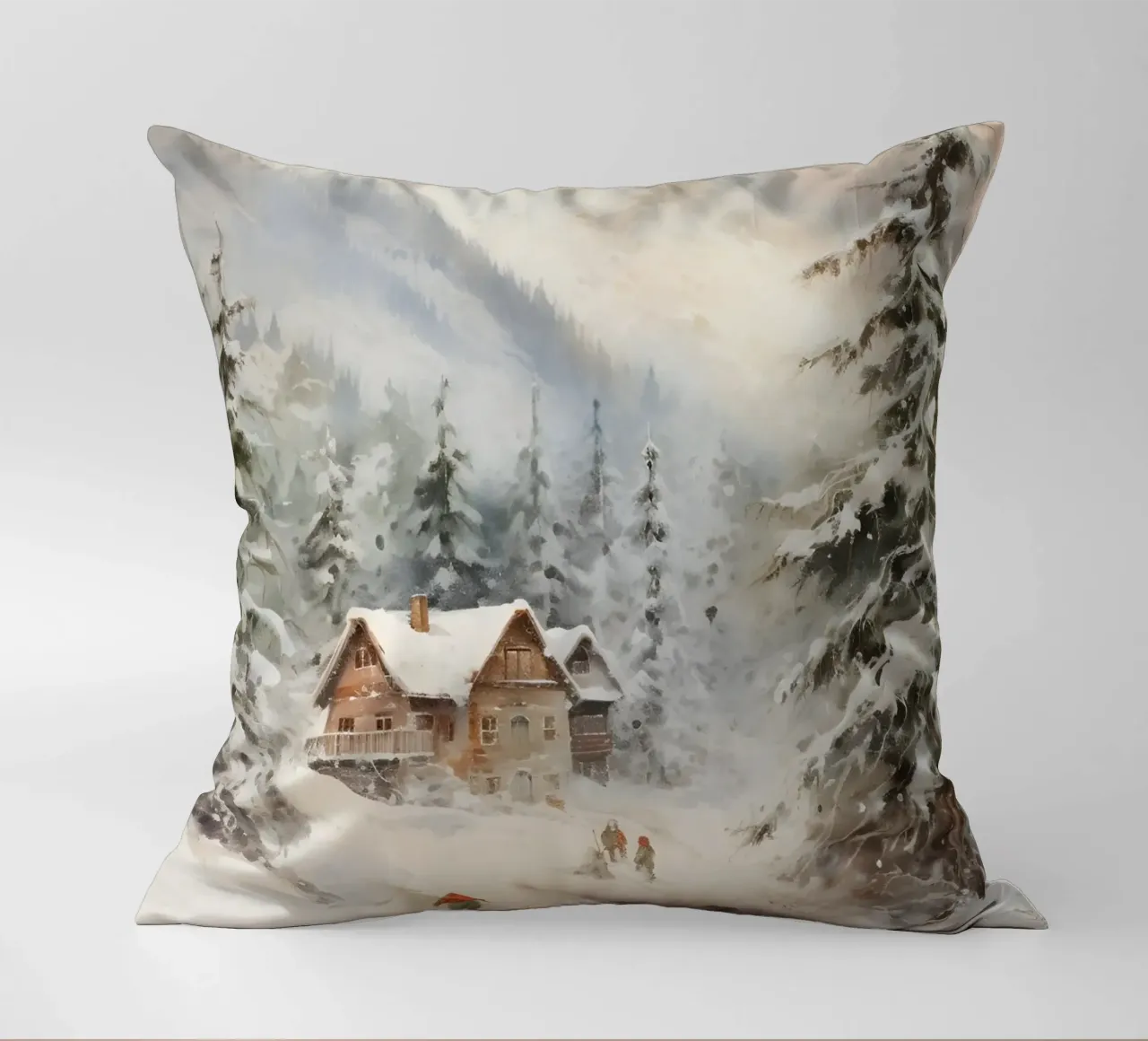 Rifugio invernale con sciatori cuscino da Studio Vibe