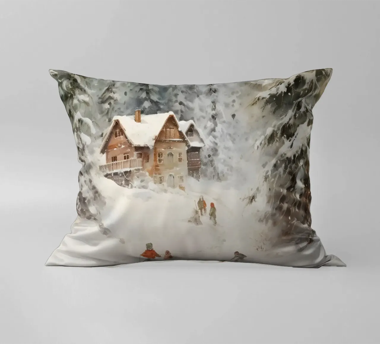 Rifugio invernale con sciatori cuscino da Studio Vibe