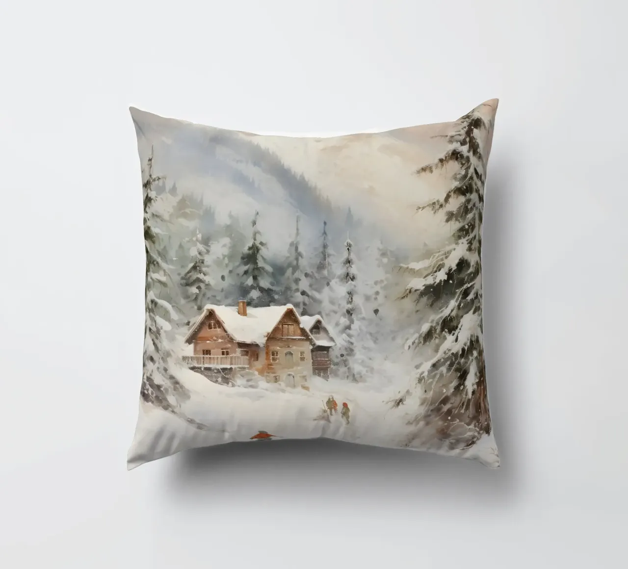 Rifugio invernale con sciatori cuscino da Studio Vibe